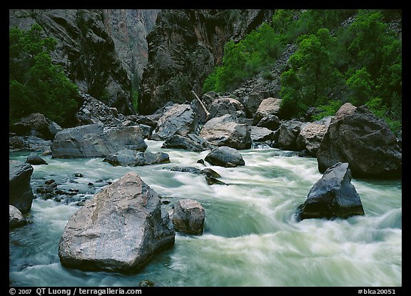 Boulders and rapids of  Gunisson River. Black Canyon of the Gunnison National Park (color)