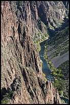 Cliffs and river in autumn. Black Canyon of the Gunnison National Park, Colorado, USA.