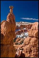 Hoodoos capped by dolomite rocks and amphitheater. Bryce Canyon National Park ( color)