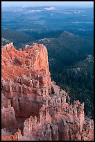 Rock formations and forest near Yovimpa Point. Bryce Canyon National Park, Utah, USA. (color)