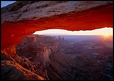 Sunrise through Mesa Arch, Island in the Sky. Canyonlands National Park ( color)