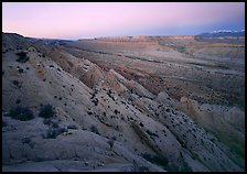 Strike Valley and Waterpocket Fold at dusk. Capitol Reef National Park, Utah, USA.