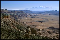 Upper Desert overlook, Cathedral Valley, mid-day. Capitol Reef National Park, Utah, USA. (color)