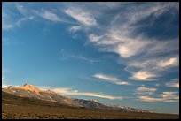 Wispy clouds over Snake Range. Great Basin National Park, Nevada, USA. (color)
