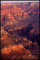 Temples at Dawn from Yvapai Point. Grand Canyon National Park, Arizona, USA. (color)