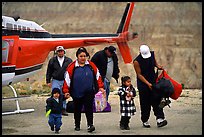 Havasu Indians commute by helicopter to roadless village. Grand Canyon National Park ( color)