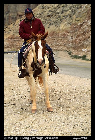 Havasu Indian on horse in Havasu Canyon. Grand Canyon National Park, Arizona, USA.