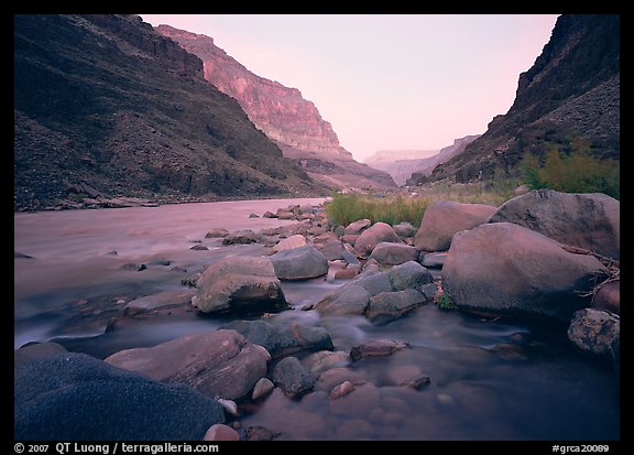 The Colorado River at Tapeats Creek,  dawn. Grand Canyon  National Park (color)