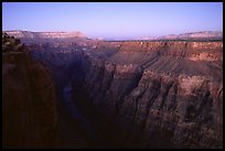 Narrow gorge of  Colorado River at Toroweap, dusk. Grand Canyon National Park ( color)