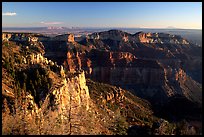 Cliffs seen from Point Imperial at sunrise. Grand Canyon National Park, Arizona, USA. (color)