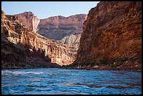 River-level view of Marble Canyon and Colorado River rapids. Grand Canyon National Park, Arizona, USA.