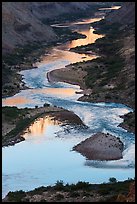 Reflections on the meanders of the Colorado River, Nankoweap. Grand Canyon National Park, Arizona, USA.