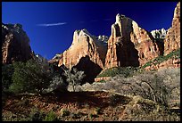 Court of the Patriarchs sandstone towers, morning. Zion National Park ( color)