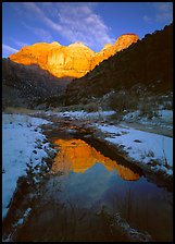 Pine Creek and Towers of  Virgin, sunrise. Zion National Park ( color)