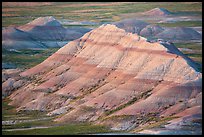 Badlands with bands of color. Badlands National Park, South Dakota, USA. (color)