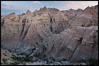 Peaks and canyons of the Wall near Norbeck Pass. Badlands National Park, South Dakota, USA. (color)