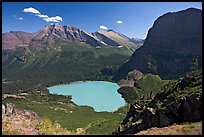 Grinnell Lake, Angel Wing, and Allen Mountain, afternoon. Glacier National Park, Montana, USA.