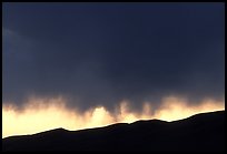 Storm clouds over the Sangre de Christo mountains. Great Sand Dunes National Park and Preserve, Colorado, USA.