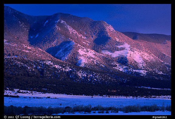 Sunset over mountains. Great Sand Dunes National Park and Preserve (color)
