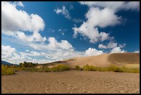 Dried Medano Creek and sand dunes in autumn. Great Sand Dunes National Park, Colorado, USA. (color)