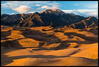Last light tover dune field and Mount Herard. Great Sand Dunes National Park and Preserve ( color)