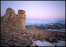 Rock near Toll Memorial at dusk. Rocky Mountain National Park ( color)