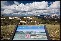 Gore range interpretative sign. Rocky Mountain National Park, Colorado, USA. (color)