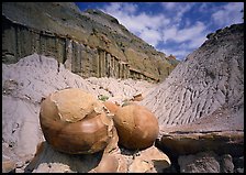 Big cannon ball formations in eroded badlands, North Unit. Theodore Roosevelt National Park ( color)