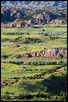Rolling prairie and badlands, Painted Canyon. Theodore Roosevelt National Park, North Dakota, USA. (color)