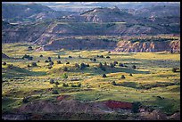 Late afternoon light, Painted Canyon. Theodore Roosevelt National Park, North Dakota, USA. (color)