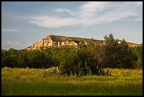 Badlands in late afternoon, Elkhorn Ranch Unit. Theodore Roosevelt National Park, North Dakota, USA. (color)