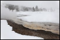 Upper Geyser Basin in winter. Yellowstone National Park, Wyoming, USA. (color)
