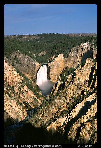 Falls of the Yellowstone River, early morning. Yellowstone National Park