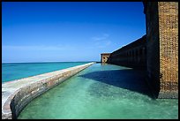 Fort Jefferson moat and seawall. Dry Tortugas National Park, Florida, USA.