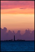 Loggerhead Key lighthouse at sunset. Dry Tortugas National Park, Florida, USA.