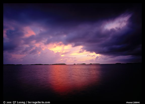 Storm clouds over Florida Bay at sunset. Everglades National Park (color)