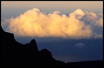 Clouds and Haleakala crater, evening. Haleakala National Park ( color)