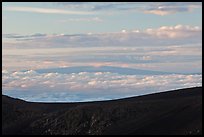 Mauna Loa framed by Haleakala Crater at sunrise. Haleakala National Park, Hawaii, USA. (color)
