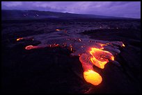Kilauea lava flow at dawn. Hawaii Volcanoes National Park, Hawaii, USA.