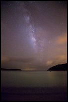 Milky Way and stars over Little Lameshur Bay. Virgin Islands National Park, US Virgin Islands.