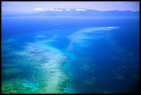 Aerial view of an island  near Cairns. The Great Barrier Reef, Queensland, Australia (color)