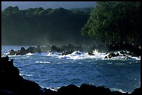 Crashing surf, Keanae Peninsula. Maui, Hawaii, USA (color)
