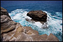 Layered rocks, Portlock. Oahu island, Hawaii, USA (color)
