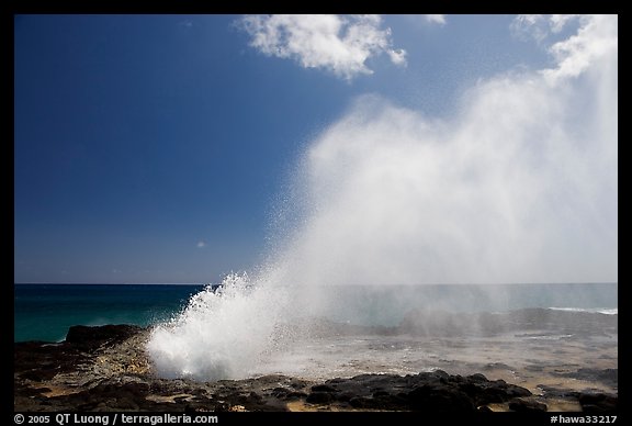 Spouting horn blow hole. Kauai island, Hawaii, USA