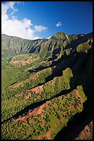 Aerial view of a valley, Na Pali Coast. Kauai island, Hawaii, USA