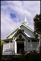 Saint Benedict Catholic Church called Painted Church, Captain Cook. Big Island, Hawaii, USA (color)