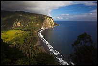 Waipio Valley and beach. Big Island, Hawaii, USA ( color)