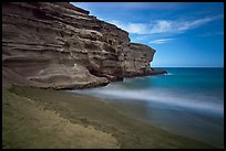 Papakolea Beach and cliff. Big Island, Hawaii, USA (color)