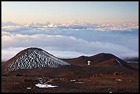 Antenna on volcano top above clouds. Mauna Kea, Big Island, Hawaii, USA ( color)