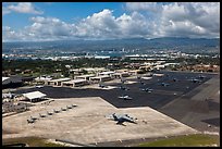 Aerial view of Hickam Air Force Base. Honolulu, Oahu island, Hawaii, USA ( color)